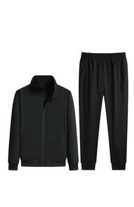 Conjunto de ropa deportiva informal de talla grande para hombre, traje de entrenamiento para correr de invierno, abrigo holgado con cremallera, chaqueta de pantalón, traje deportivo de algodón 100%, chándal - Product Image 3