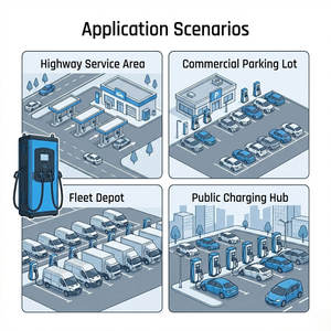 Estación de Carga Rápida para Vehículos Eléctricos de 120kW, 180kW, 240kW, Doble Conector CCS2 y CCS1, OCPP 1.6J, Comercial, para Autobuses y Automóviles - Product Image 2