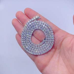 โซ่ฮิปฮอปเทนนิสสีขาวชุบทองด้วยเงิน925 - Product Image 2