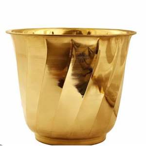 Maceta Decorativa de Latón Estilo Rústico, Ecológica, con Autorriego y Orificio de Drenaje para Flores de Comedor - Product Image 3