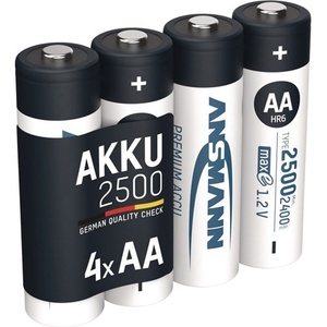 Batería ANSMANN, Accesorio Electrónico, 1.2V 2500mAh R6-AA-Mignon HR6, Paquete de 4 Baterías en Blíster - Product Image 1