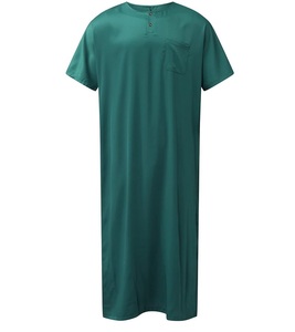 Dubai Islamic Clothing <b>Men's</b> <b>Thobe</b> Jubba Long Sleeve Solid Color Casual Style <b>Men</b> Islamic <b>Thobe</b> - Product Image 6