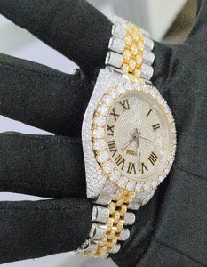 Montre à Quartz de luxe pour hommes en acier inoxydable cadran pointeur 41mm breloque en diamant pas étanche accessoire de mode le plus chaud mouvement Eta - Product Image 4