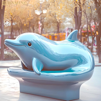 Sièges d'extérieur personnalisés Sièges de jardin d'extérieur Ensembles de sièges d'extérieur Sculptures de sièges de dauphin en résine de fibre de verre