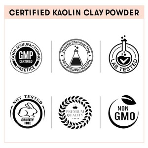 VedaOils Poudre d'Argile Kaolin Pure Biologique à Base de Plantes Nettoyant Visage et Pieds Sans Parfum Format Familial Jumbo - Product Image 5