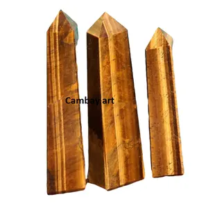 Wholesale Elastic Handmade Tiger Eye Stone Healing Crystal Wand for Home Decoration Available at Wholesale Price