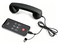 Telepon rumah klasik retro tipe-C dengan earphone berkabel dan mikrofon, kompatibel dengan MS Teams