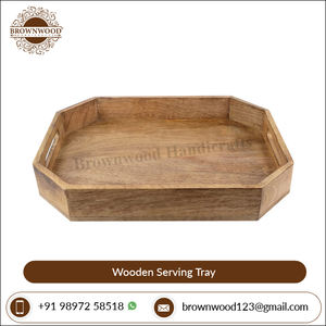 Élégant plateau de service octogonal en bois d'acacia fait à la main, parfait pour la maison, la table à manger, la cuisine, le fournisseur indien. - Product Image 2