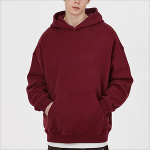 เสื้อมีฮู้ดแบบสวมหัวมีฮู้ดทรงหลวมของผู้ชายแบบเรียบง่ายผ้าฝ้ายมีฮู้ดสีทึบ2026ฤดูใบไม้ผลิ - Product Image 5