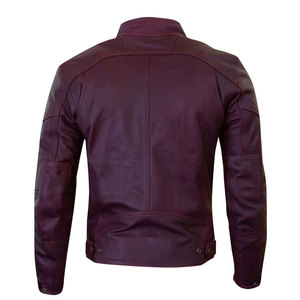 2024 New Style Men's Winter Motorbike <b>Jackets</b> <b>Thin</b> Cow Skin Leather Stand Collar Windproof <b>Waterproof</b> Custom Logo Hot Selling - Product Image 2