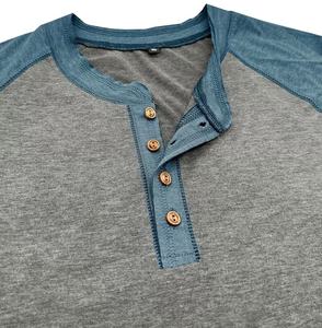 Men's <b>Long</b> <b>Sleeve</b> <b>Henley</b> Shirt Raglan <b>Sleeve</b> Crew Neck Color Block Regular Fit Suitable for Spring/Fall Bangladesh manufactures - Product Image 6