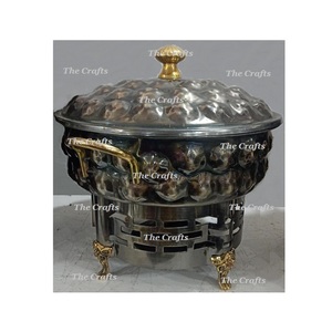 Réchaud en acier inoxydable au design attrayant avec support en aluminium Vaisselle de mariage Chauffe-plat de service - Product Image 2