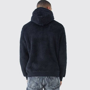 Hot Sale Winter Warm Men <b>Sherpa</b> Fleece Pullover <b>Hoodies</b> / New Arrival Comfortable Drop Shoulder <b>Sherpa</b> <b>Hoodies</b> - Product Image 5