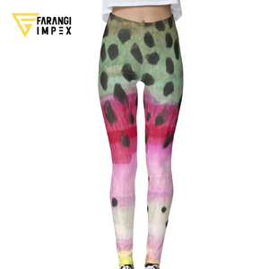 Custom OEM <b>LOW</b> MOQ Women's Blue Plant Print Fishing <b>Leggings</b> Seamless Breathable Spandex Polyester Pants ankle <b>Leggings</b> 2026 - Product Image 4