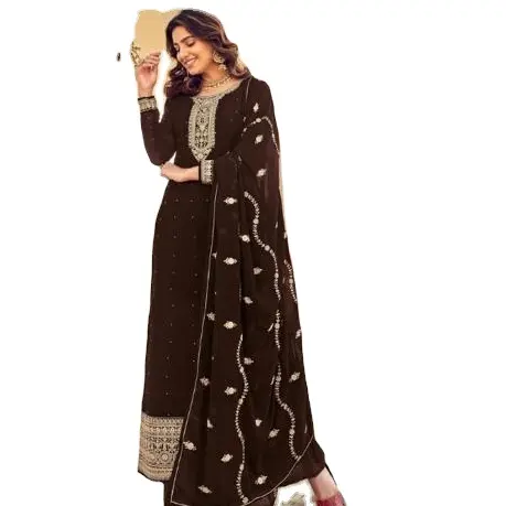 최신 디자인 Churidar 정장 Anarkali 가운 드레스 여자 파티 착용 Salwar Kameeez 디자인 여성 2023 컬렉션 인도 착용