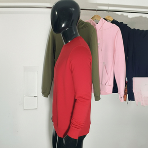 Sudadera Personalizada con Capucha y Cuello Alto, Cuello Redondo con Rayas, Aplique Bordado, Sudadera Gruesa de Invierno - Product Image 3