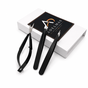 Pince à épiler professionnelle haut de gamme en acier inoxydable, à pointe biseautée et fine, manuelle, légère, durable, réutilisable, faite à la main, personnalisée - Product Image 2