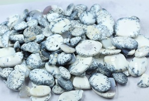 พลอยเดนไดรติกอะเกตสีขาวธรรมชาติทรงรี ขนาดอิสระ สำหรับทำเครื่องประดับขายส่ง - Product Image 2