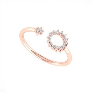 925 <b>Sterling</b> <b>Silver</b> Moissanite Diamond Floral Halo <b>Ring</b> Trendy Open Circle <b>Adjustable</b> Engagement <b>Ring</b> Women Wedding Party & Gift - Product Image 5