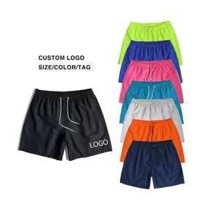 Pantalones cortos deportivos lisos personalizados con logotipo de varios colores de tela transpirable cintura elástica unisex ropa deportiva pantalones cortos de gimnasio - Product Image 6