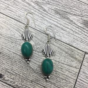 Turquesa piedra preciosa 925 plateado hecho a mano pendiente conjunto Boho joyería regalo para ella - Product Image 4