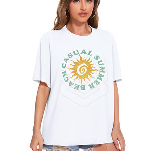 T-shirt oversize pour femme, coupe ample, été, écologique, 100% coton, haute qualité, personnalisable, manches courtes - Product Image 2