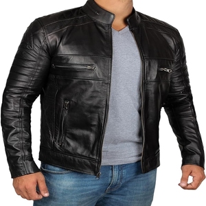 Chaqueta de cuero de manga larga para hombre más vendida en invierno negro 2024 con múltiples bolsillos Venta directa de fábrica Nuevo diseño - Product Image 1