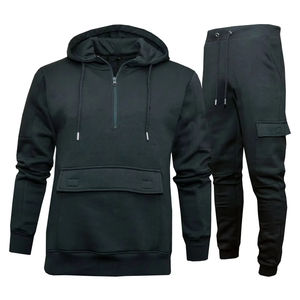 ชุดวอร์มผู้ชายแฟชั่นลำลองสำหรับฤดูหนาว ระบายอากาศได้ดี ผ้าถัก ทรงปกติ พิมพ์ลายพัฟฟ์ โลโก้ปักตัดสี - Product Image 2