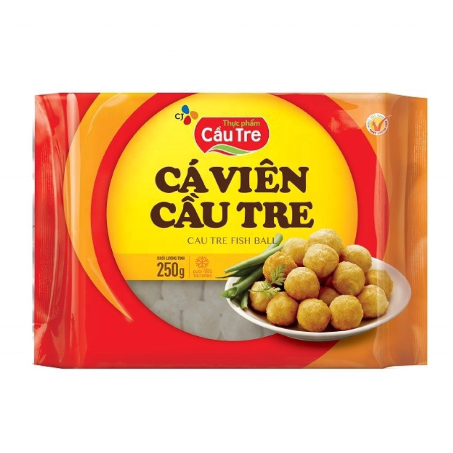Замороженный шарик Cau Tre Fish Ball 250 г по низкой цене, без консервантов, безопасный для потребителей