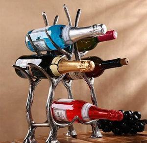 Soporte de metal vertical para vino, soporte para ahorrar espacio, perfecto para mantener las botellas de vino en posición vertical y seguras disponibles a precios de mayorista - Product Image 2