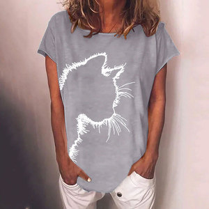 Las camisetas más vendidas para mujer, camiseta de manga corta con cuello redondo, ropa para mujer, Camiseta de algodón - Product Image 3