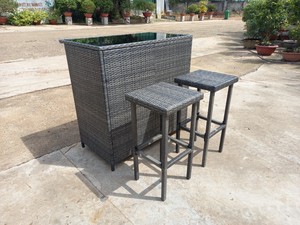 Bs00029 Tốt Nhất Bán 2022 4Pcs Trong Nhà/Ngoài Trời Mây Vườn <span class=keywords><strong>Set</strong></span> Wicker Bảng Và Ghế Đồ Nội Thất <span class=keywords><strong>Bar</strong></span> <span class=keywords><strong>Set</strong></span> Cho Ăn Uống Tại Việt Nam - Product Image 2