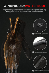 Gants de ski d'hiver chauds et coupe-vent avec logo personnalisé, mitaines confortables en cuir, technologie d'écran tactile, offre spéciale, étanches - Product Image 3