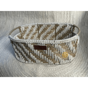 Lightweight 13x8x5 Inch Handwoven Cotton and <b>Jute</b> Storage <b>Basket</b> Decorative Organizer for Bathroom and Kitchen - Product Image 5