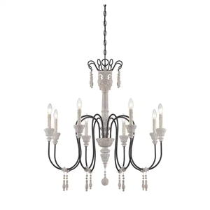 Lustre au design unique en métal de qualité standard Lustre de décoration de maison de couleur noire antique à un prix abordable - Product Image 3