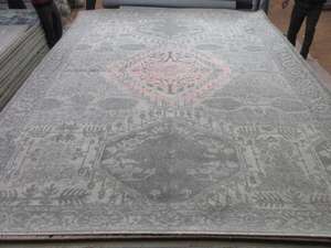 ชุดพรมปูพื้นขนสัตว์กันลื่นขนาดใหญ่เป็นมิตรกับสิ่งแวดล้อมชุดห้องนั่งเล่นสไตล์นอร์ดิกที่ทันสมัยสไตล์แอบสแตรกแฮนด์เมด - Product Image 4