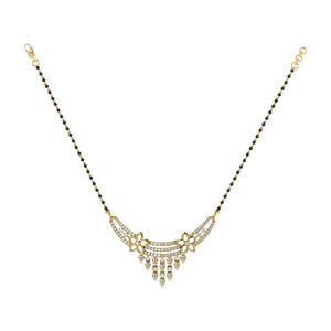 Conjunto de Mangalsutra de Plata de Ley Chapada en Oro con Circonita Cúbica, Cadena Ajustable de 43.0 cm y 127 Piedras, Joyería Fina - Product Image 2