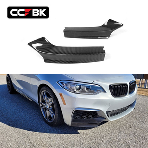 Pour BMW F22 F23 <span class=keywords><strong>M</strong></span> Sport 220i 228i 230i 235i 240i 2013-2021 Ailerons avant inférieurs en carbone sec style MP, séparateurs d'angle latéraux - Product Image 1