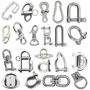 316 Stainless Steel Safety Shackle Rigging Shackle Stainless Steel Eye Swivel Snap Shackle