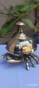 Campana de Cangrejo de Latón Antiguo, Chapada en Oro, Pulida, Estilo Vintage Imitación, para Recepción de Hotel, Escritorio de Profesor, Campana de Mano Calvin - Product Image 2