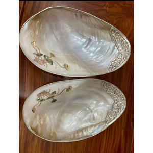 Plateaux de luxe d'inspiration naturelle : grands ensembles de plats en nacre polie, assiettes en coquillages artisanales pour des présentations au style côtier chic - Product Image 2