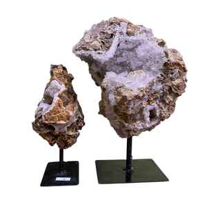 Cristal Druzy Natural de Java Oriental sobre Base de Hierro – Espécimen Mineral de Cuarzo Druzy Blanco Brillante en Bruto para Exhibición Decorativa - Product Image 1