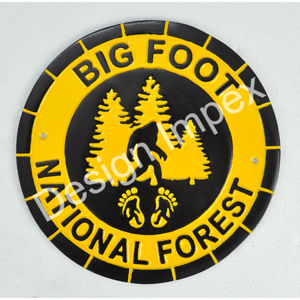 Panneau mural décoratif en fonte Big Foot, fournisseur et fabricant de panneaux métalliques de bonne qualité, drapeau américain et homme primitif - Product Image 4