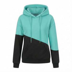 เสื้อฮู้ดผู้หญิงสั่งทำขายส่ง ดีไซน์ทันสมัย สีสันตัดกัน แฟชั่นสตรีทแวร์ ทรงหลวม ไหล่ตก อุ่นสบายสำหรับฤดูหนาว - Product Image 4