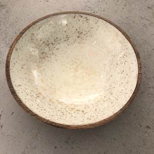 Autocollant de bol rond en bois de conception fantaisie émaillé et couleur naturelle bol de service de couleur de flou de ciel et bol décoratif - Product Image 5