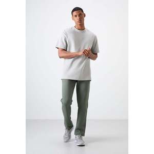 Pantalones Deportivos Air Jones para Hombre, de Felpa Cepillada, Mezcla de Algodón, con Cintura Elástica y Cordón Ajustable, Verde Menta, Casuales y Deportivos - Product Image 1