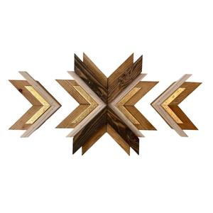 Juego de 3 Decoraciones de Pared Geométricas Talladas en Madera Marrón de Lujo, Diseño Lineal, Arte de Pared Moderno Hecho a Mano para el Hogar y la Oficina - Product Image 3