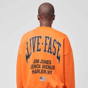 เสื้อสเวตเตอร์สำหรับผู้ชายและผู้หญิงแบบสั่งตัดสีส้มต่ำ - Product Image 2