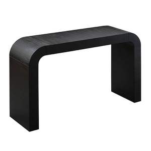 Table console noire épaisse et arrondie avec un design minimaliste contemporain audacieux pour les intérieurs modernes et élégants - Product Image 1