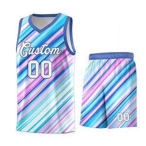 Conjunto de uniforme de baloncesto para hombre hecho a medida, pantalones cortos de verano transpirables con estampado de nombre y número, talla grande disponible - Product Image 5